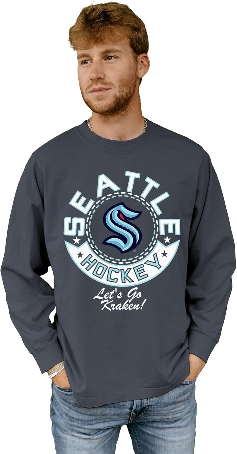 Blue 84 NHL Officially Licensed Long Sleeve T-Shirt Throwback Honor