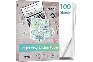 Koala Printable Vinyl Sticker Paper for Inkjet Printer