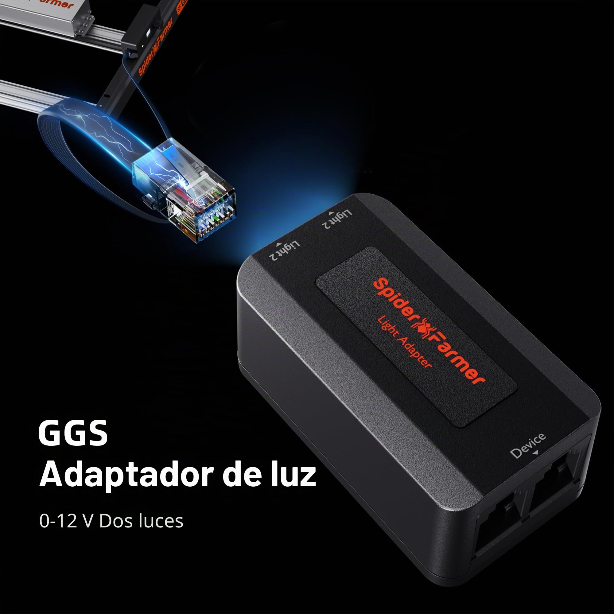 Regleta GGS AC5 de 5 enchufes, control inteligente, sensor 3 en 1, luminosidad y humedad, temperatura, para cultivo interior y espacios