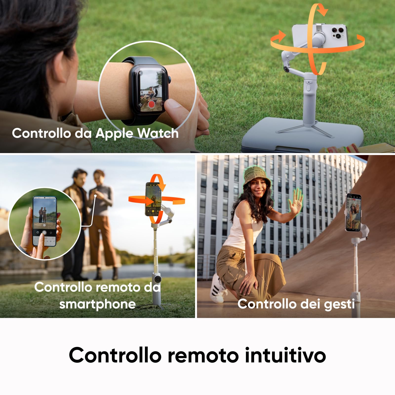 Insta360 Flow 2 Grigio: Gimbal Pieghevole IA per Smartphone, Tracciamento IA e di Gruppo, Treppiede/Selfie Stick Integrato, Controllo Remoto, Stabilizzatore iPhone/Android, Viaggi & Vlog