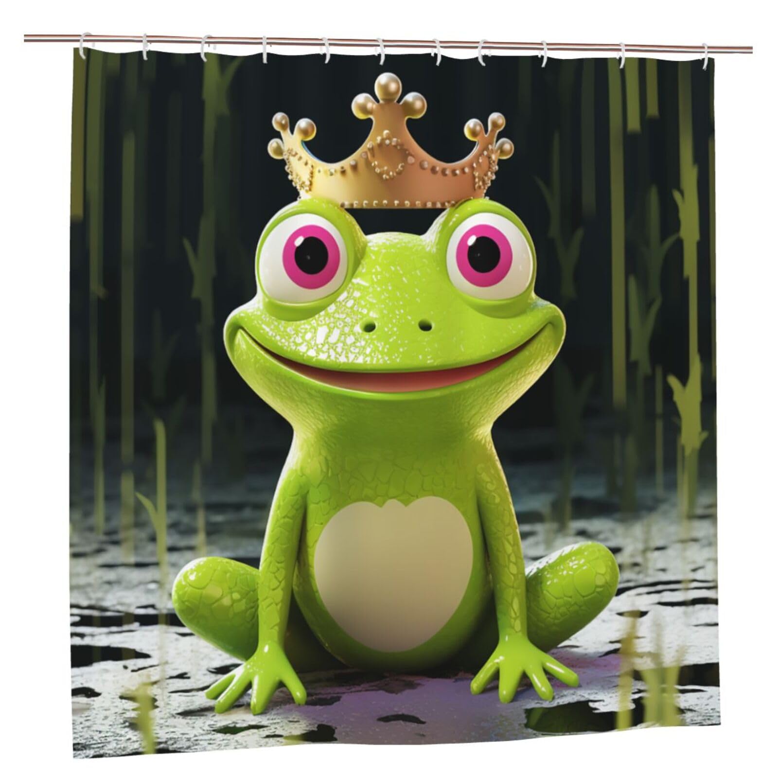 Rideau de douche grenouille imperméable 182x182 cm accessoire déco salle de bain