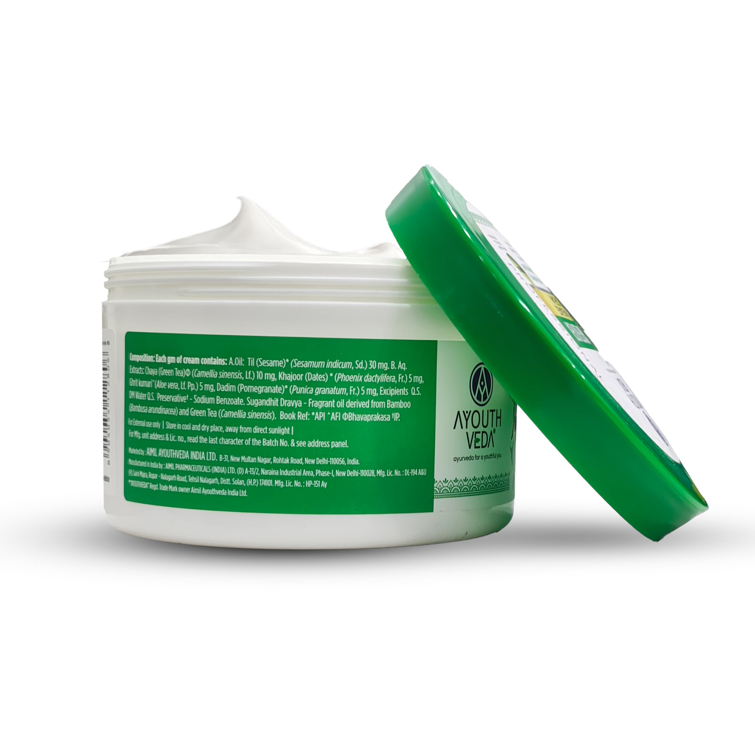 Ayouthveda Green Tea Massage Cream for Deep Nourishing Skin Pampering Treat| Smoothens & Softens Skin|for both men and women|All skin types(500g) 1