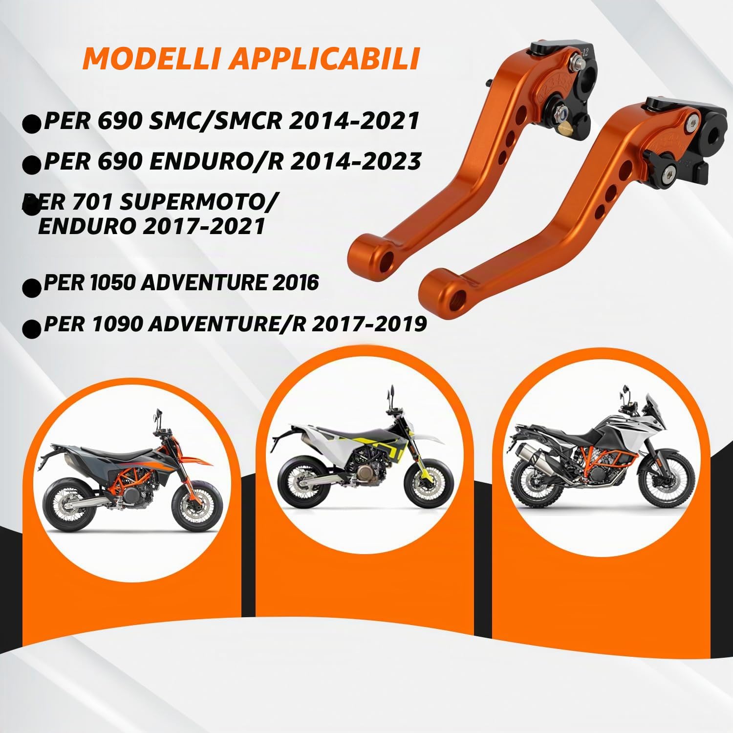 Leve Freno e Frizione Lega di Alluminio CNC Regolabili | per 1290/1190/1090/1050 Adventure R 2013-2020 690Enduro R/SMC/SMCR 2014-2023