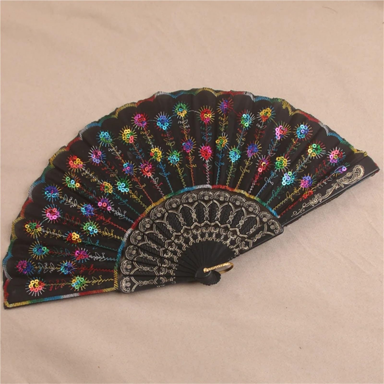 10 abanicos Plegables Bordados for Danza