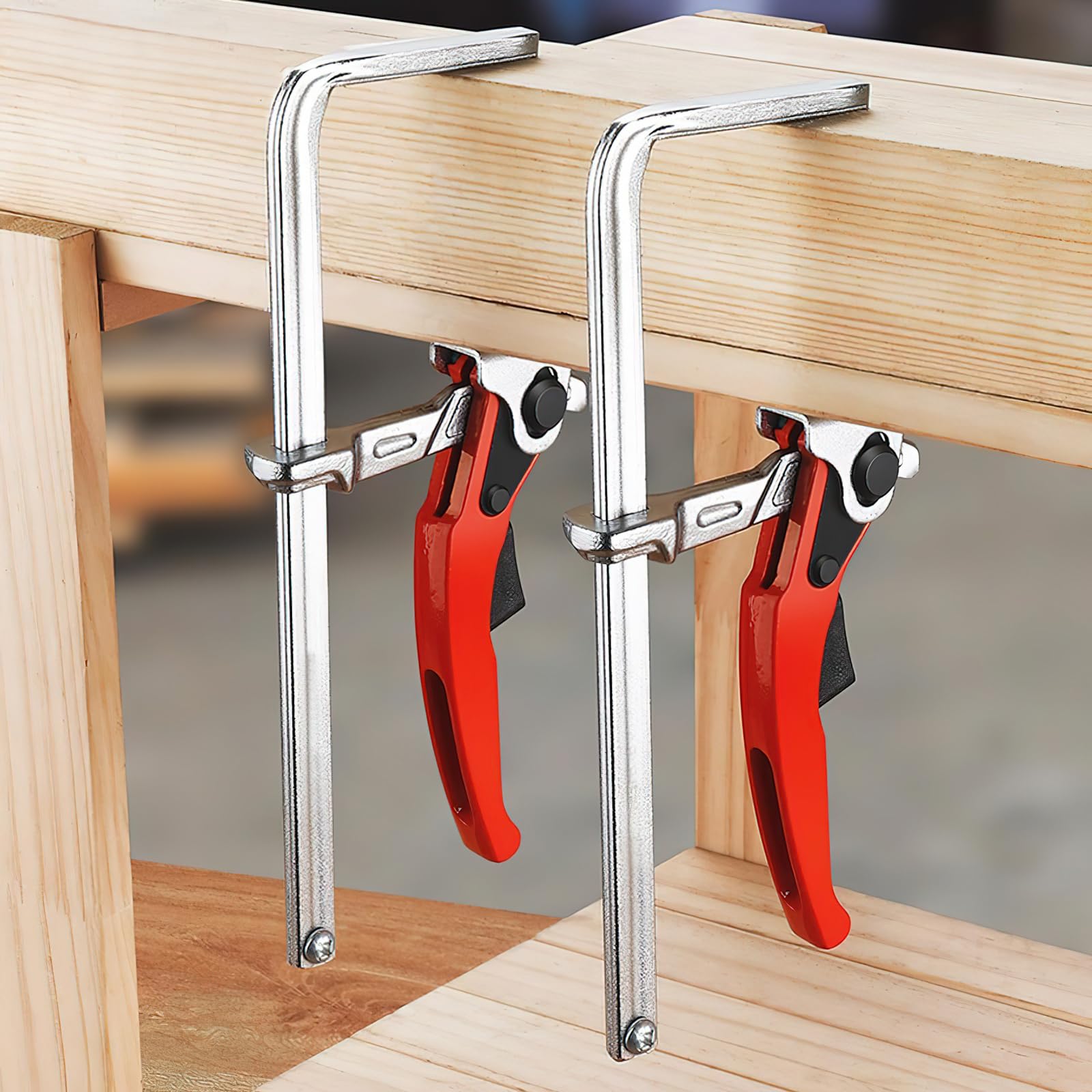 Jellybibo 2 Pack Ratchet Track Saw Clamp, Quick Release Track Saw Clamps - Image 4