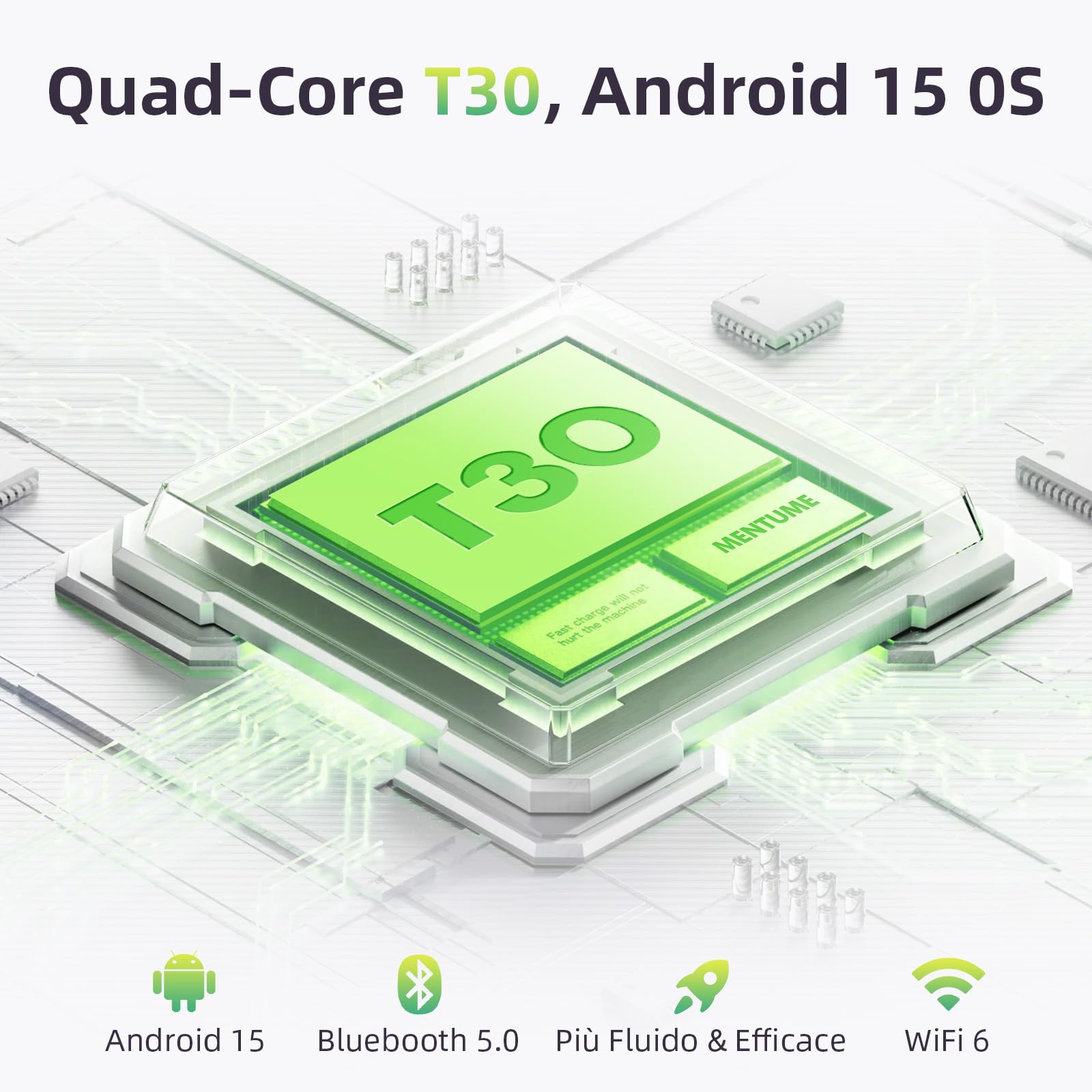 Tablet 10 Pollici, Tablet Android 15 con Cover, Unisoc T30 Quad-Core, 18 GB RAM + 128 GB ROM + 1 TB TF, Display HD IPS 1280x800, Fotocamera Doppia 5MP + 8MP, 6000 mAh, WiFi 6, BT 5.0, GPS (K70)