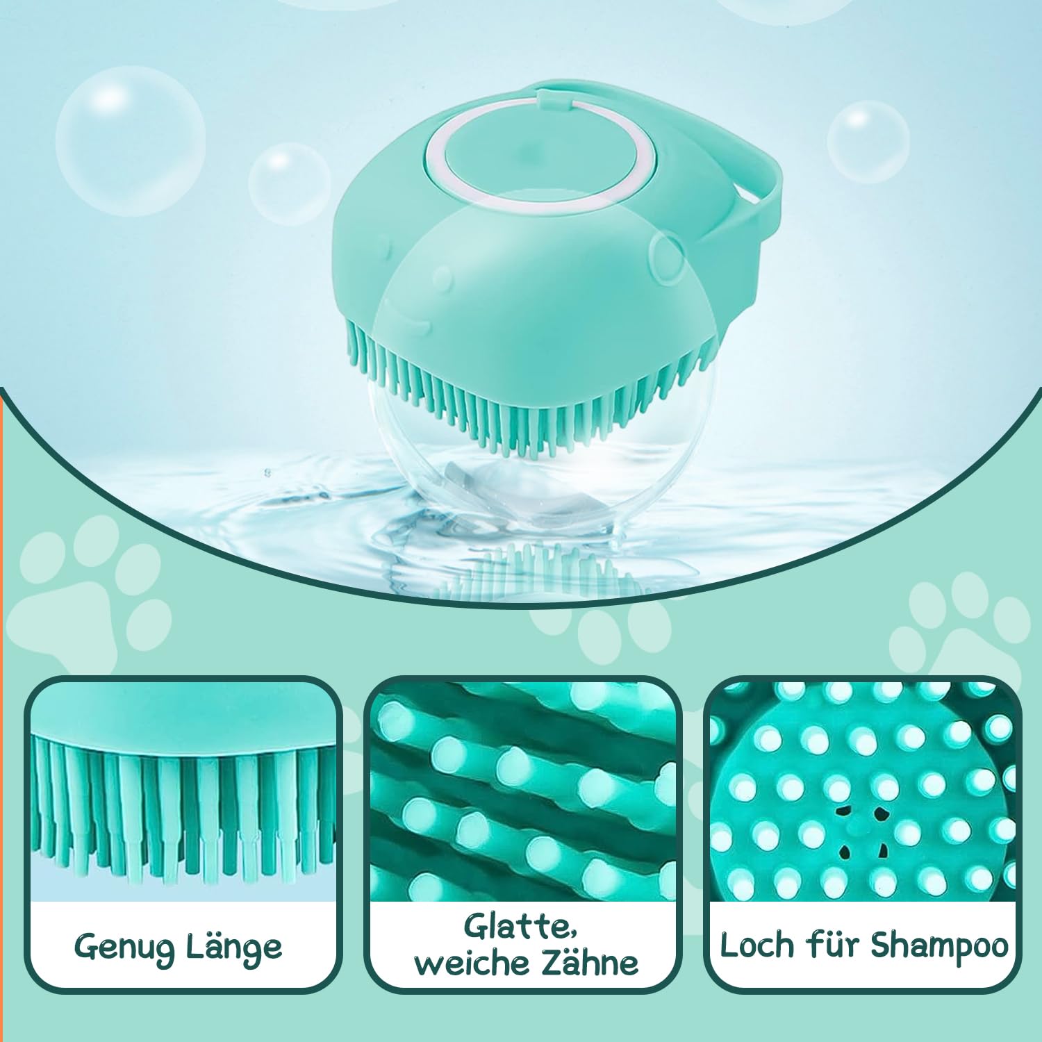 Cat Water Brush, Pet Silicone Bath Brush, Pet Hair Cleaning Brush, Pet Silicone Bath Brush, Cat Brush with Water Tank - Image 4