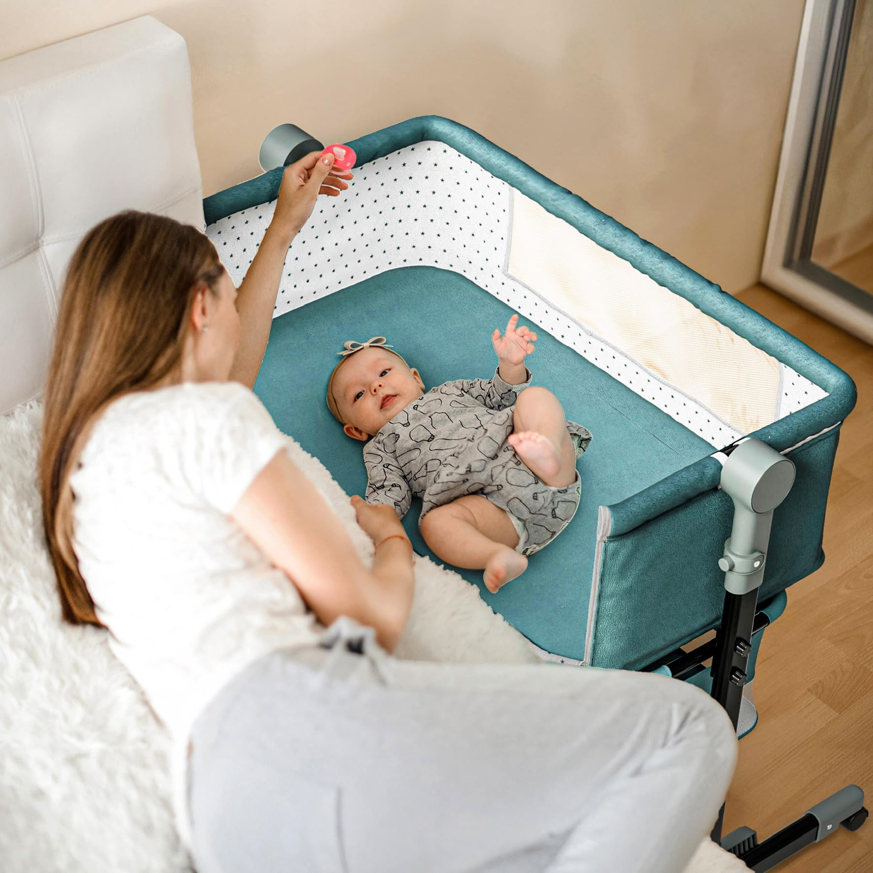 Cheeky Bambini Bedside Baby Bassinet Newborn Bassinet Bed With