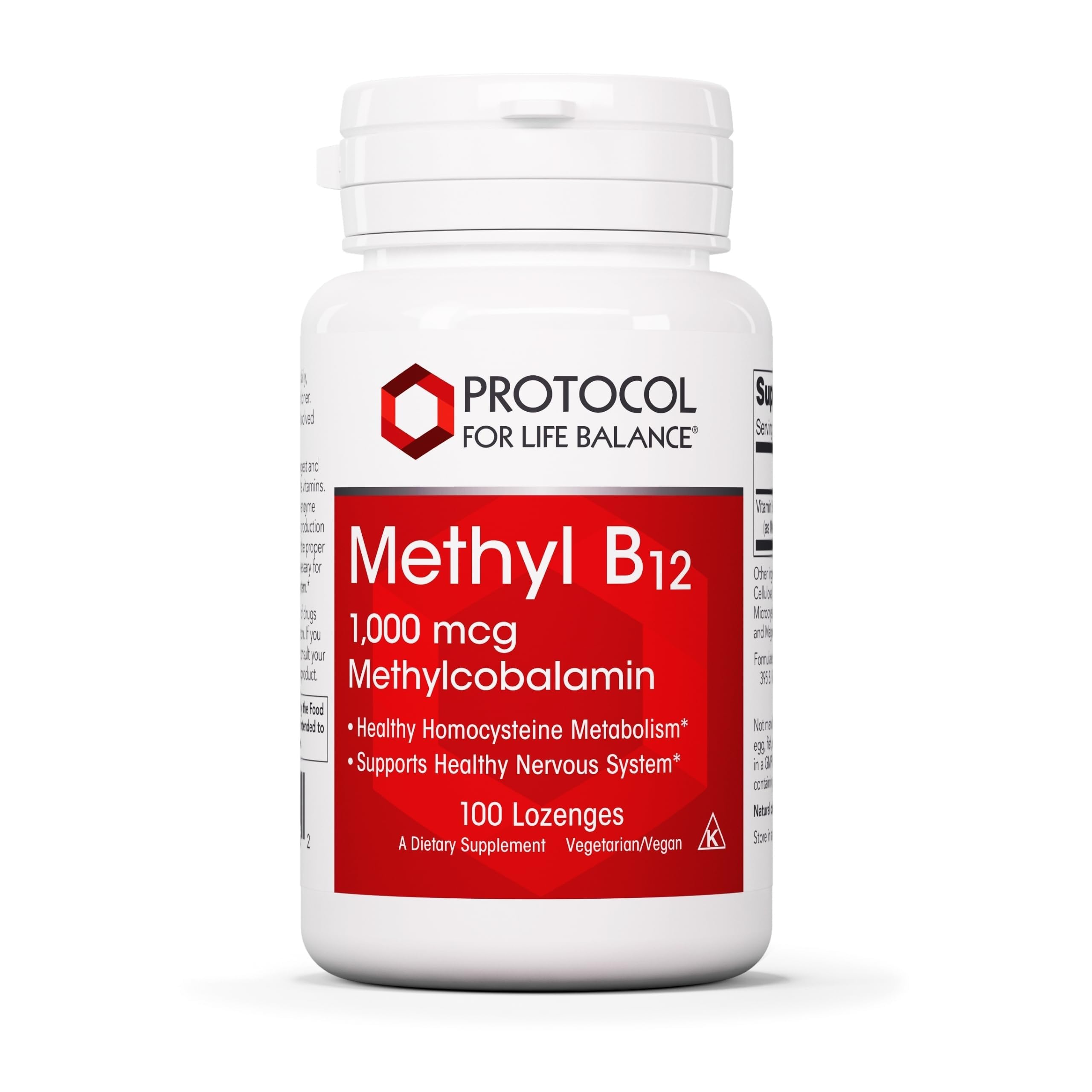 PROTOCOL FOR LIFE BALANCE Methyl B12 1,000 mcg, Brain Health*, 100 Lozenges 100 Count (Pack of 1)