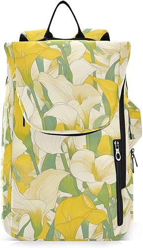 Mochila de tenis para adultos, ligera, elegante, lirio de cala, amarillo limón, verde claro, accesorios deportivos, mochila para tenis, bádminton,