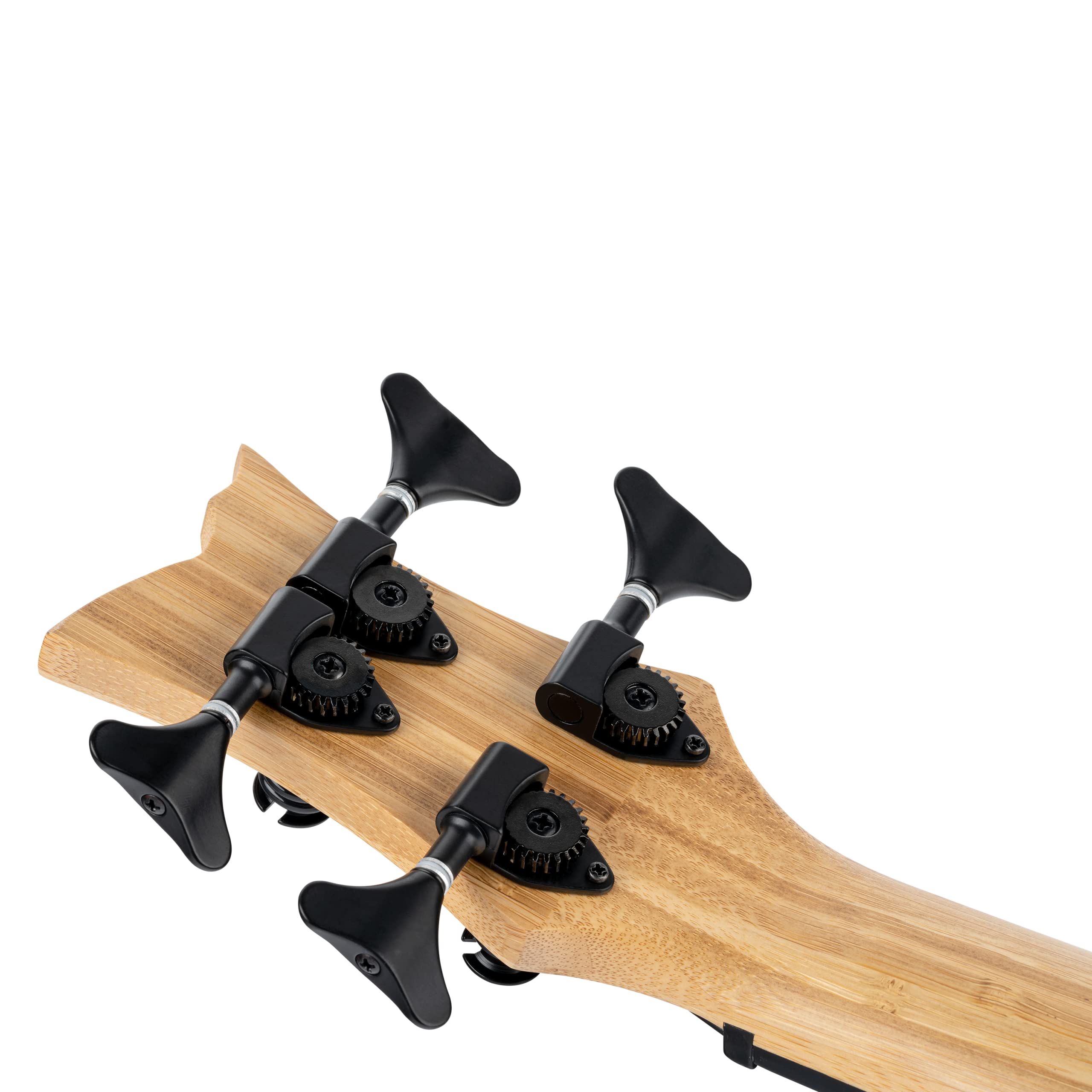 Ortega Guitars Bass Ukulele Elektro-Akustisch – F-Schallloch – Bamboo Series – Inklusive Gig Bag – Massiver Bambus, Natur (RUNAB-UB)