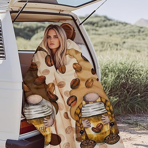 Miniatura 3 de Manta de gnomo  Regalos de gnomo para mujeres, manta suave y mullida de otoño para sofá, manta de gnomo de café y mantas para mamá, adultos,
