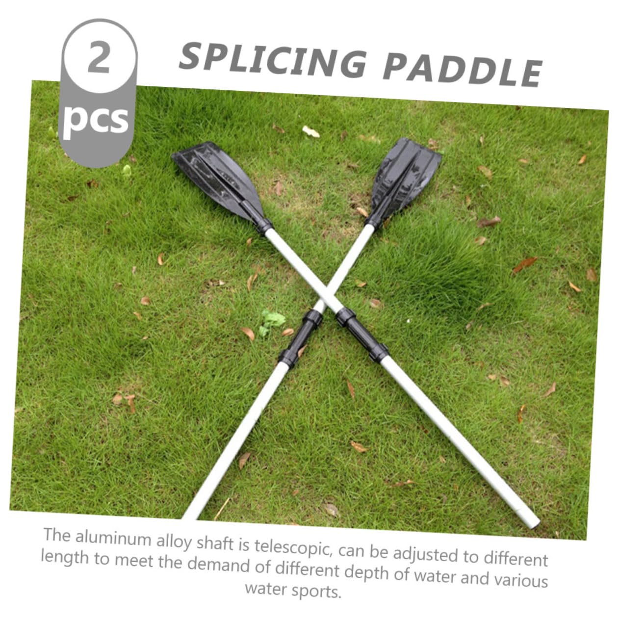 GRIRIW 2Pcs Aluminum Alloy Kayak Paddles Ergonomic Design for Easy Control Water Sports Suitable for Canoeing Surfing and Inflatable Boats