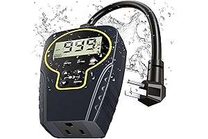 NEARPOW Waterproof Interval Cycle Timer Plug Outlet, Electrical Digital Countdown Outlet with Light Sensor