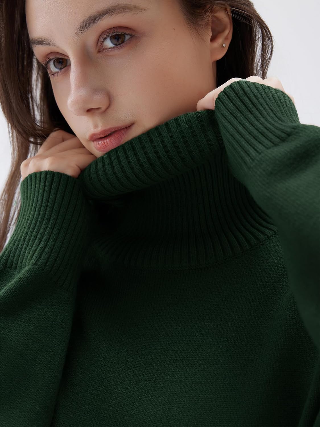 SUUKSESS Women Cashmere Blend Oversized Turtleneck Pullover Sweater Long Sleeve Knit Jumper Tops - Image 3