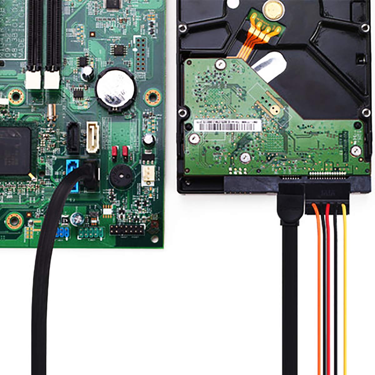 12-pak kabel kątowy 90 stopni ma znaczenie prosty kabel SATA czarny III kabel SATA 6,0 Gb/s, zestaw kabli SATA - 16 cali