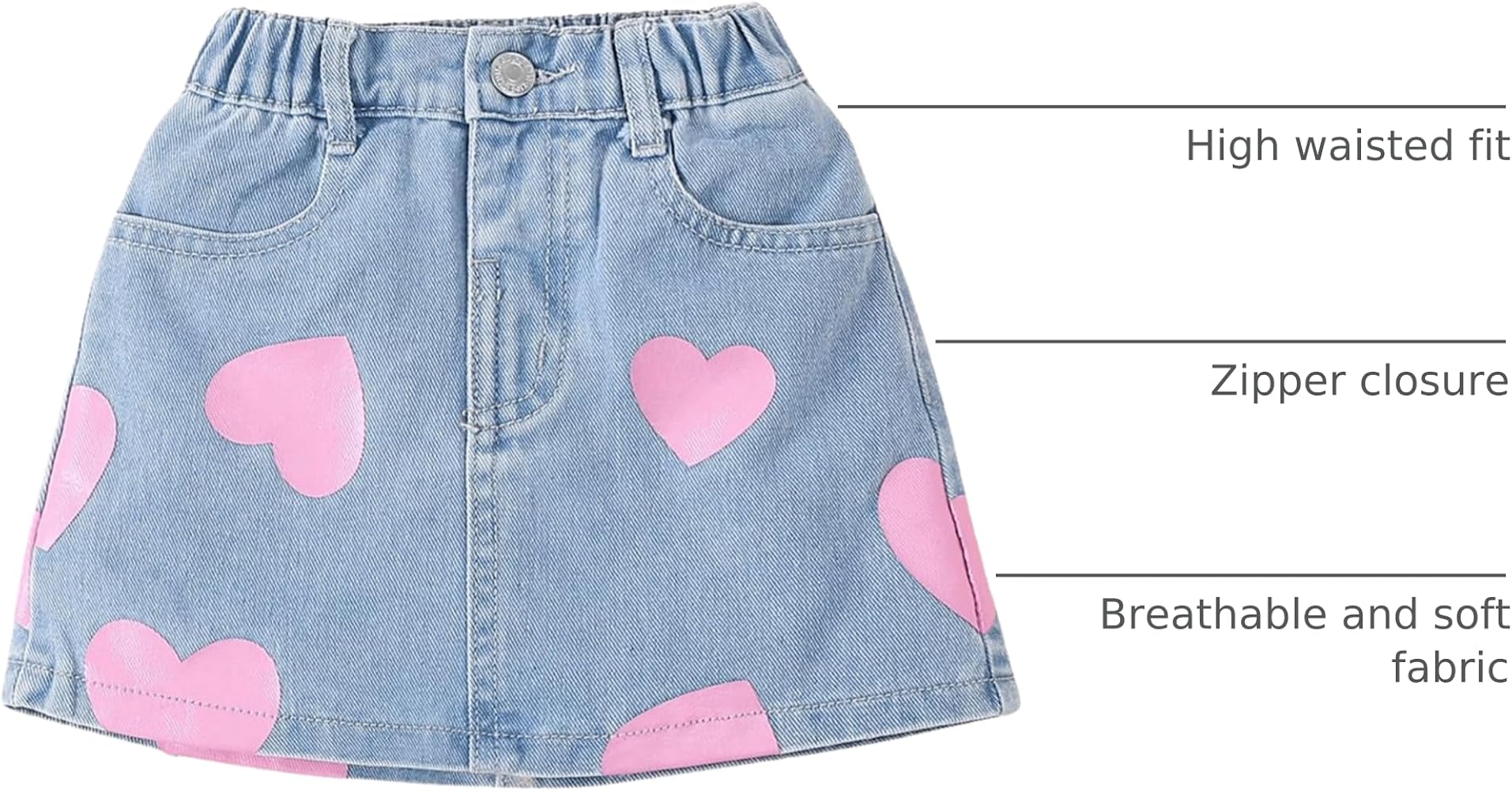 Amazon.com: BEAUDRM Girl's Heart Pattern High Waist A Line
