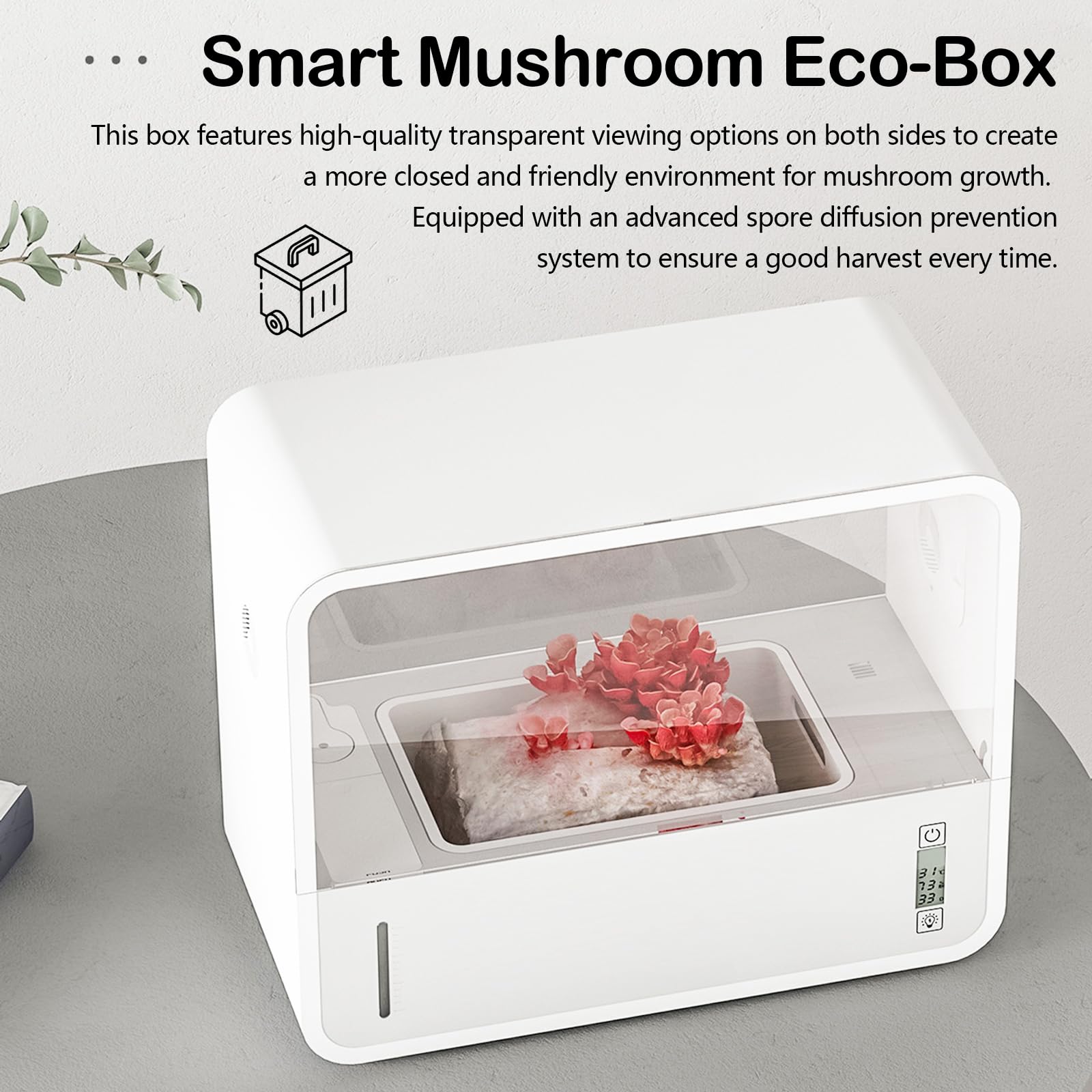 Ushroom Zuchtzelt Pilzzuchtbox mit Transparenter Sichttür Automatische LED Beleuchtung Standluftbox