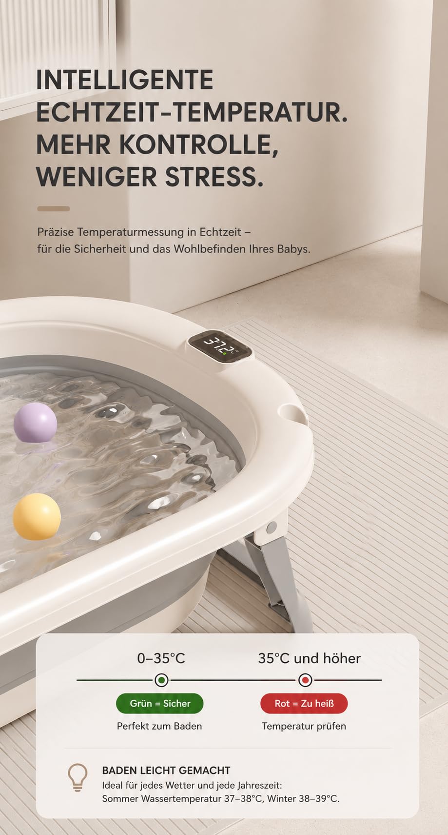 Vasca da bagno pieghevole 3 in 1, 0-18 mesi, 60 x 43 cm, con sedile di sicurezza e base in rete (colore caffè)