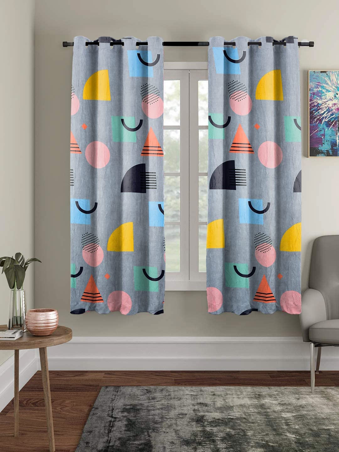 RRC Super Soft Brushed Microfiber Cotton Printed Window Curtains,Pack of 2,48X60(Inches) 5 Feet Living Room,Grommet Curtain Panel,Pack of 2 Panel Door Curtains (B09Y29MV49) Amazon Price History, Amazon Price Tracker