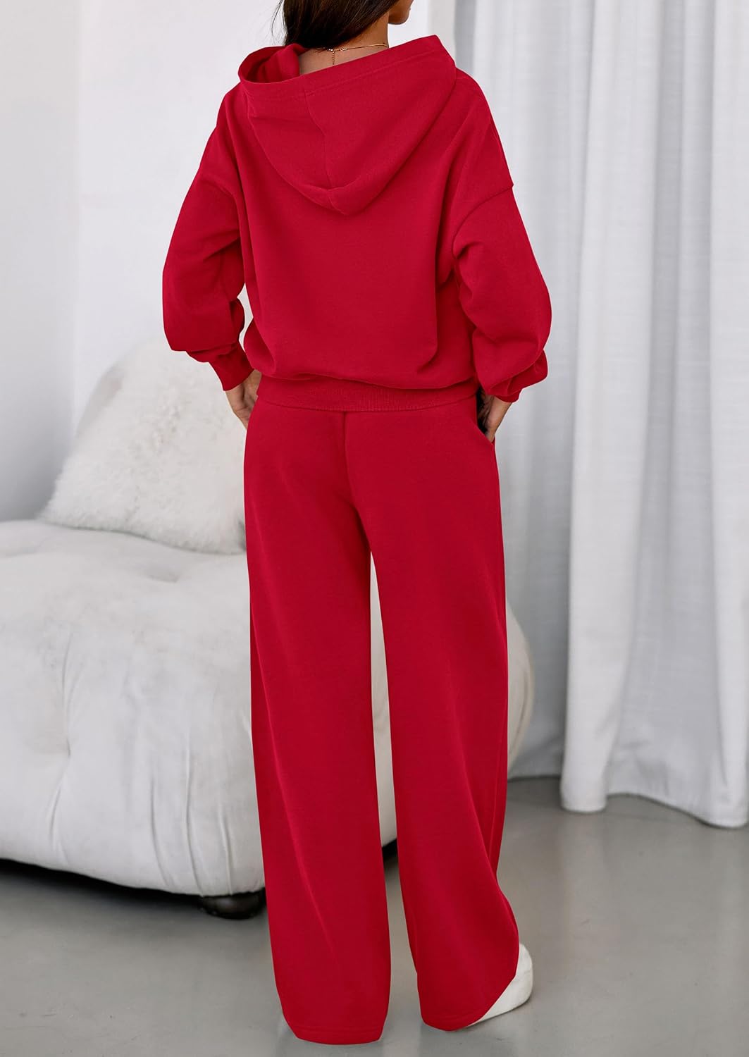 PRETTYGARDEN Womens Sweatsuits 2 Piece Set 2026 Casual Winter Long Sleeve Hoodie Loose Wide Leg Sweatpants Fall Tracksuit thumbnail