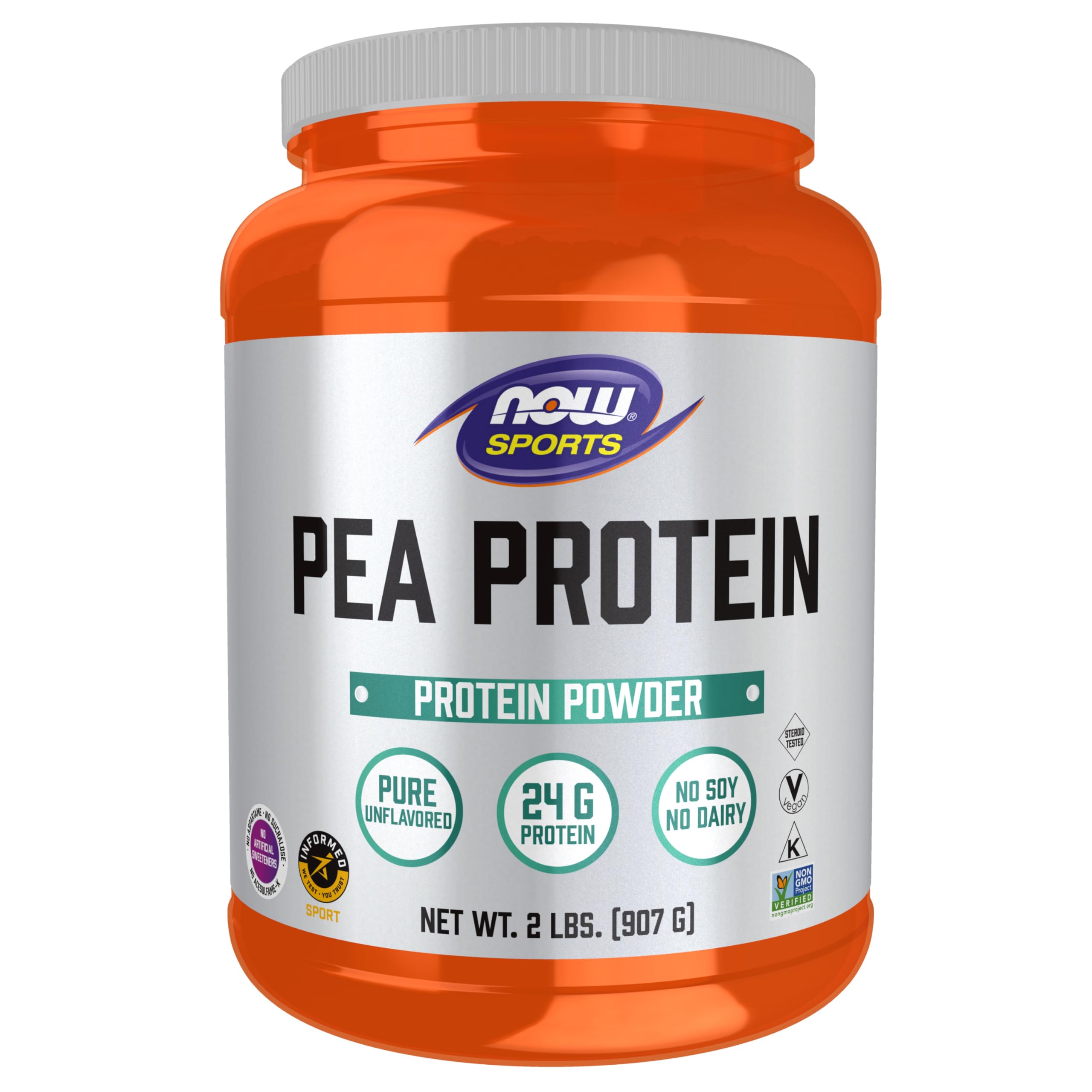 Now Foods, Pea Protein (Proteina di Pisello), Insapore, 907g di Proteine vegane in Polvere, Testate in Laboratorio, Senza Glutine, Vegetariane, Senza Soia, Senza OGM, Senza Zucchero