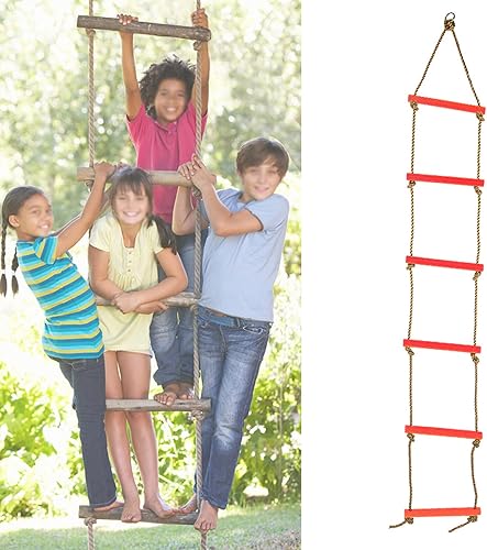 Miniatura 4 de Escalera de escalada para niños, escalera de cuerda segura y segura, patio de juegos al aire libreinterior, escalera de escalada de cuerda para