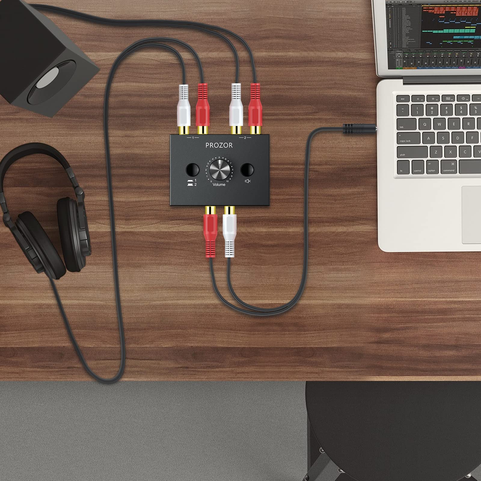 Amazon.co.jp: PROZOR 2ポート オーディオスイッチャー 2入力1