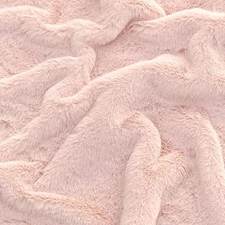 MYmama フェイクファー生地 ラビット 無地 カット済 ポリエステル100% 布 ファブリック 手芸用品 (【小：70×50cm】ペールピンク)