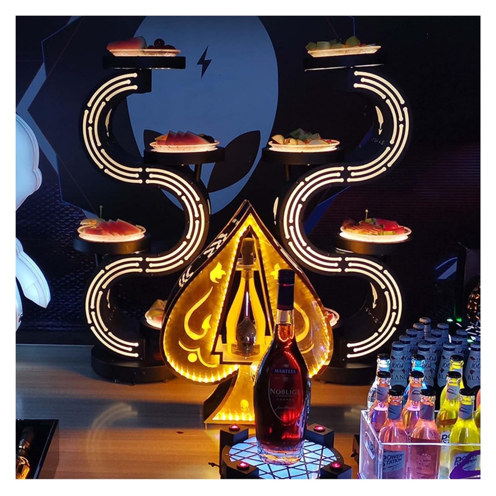 Espositore for bottiglie di liquore Ace of Spades a LED - Presentatore di bottiglie illuminato regolabile for locali notturni, matrimoni e feste