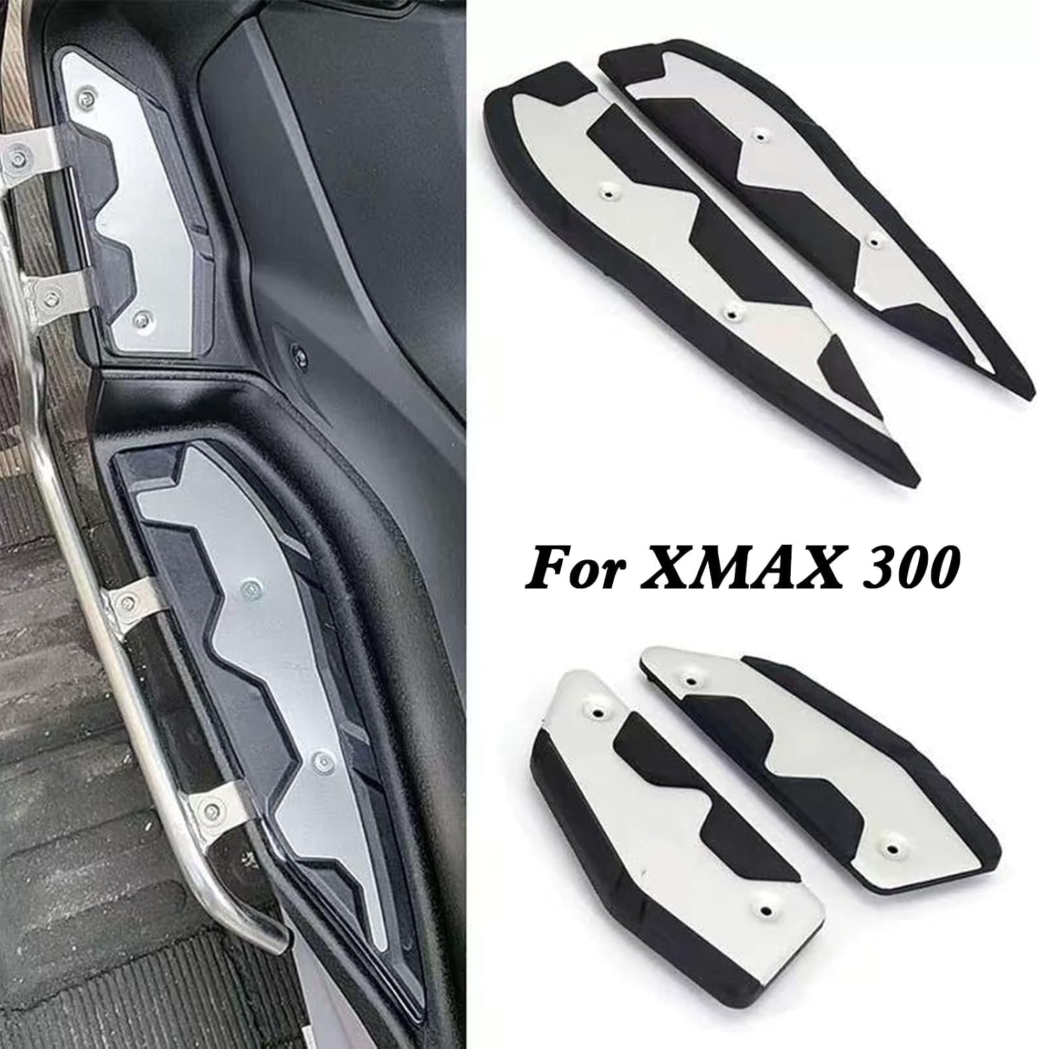Motorcycle Footpegs Pedals Pad Non-Slip Motorbike Footrest Foot Plate Pads Front Side Aluminum Alloy Footrest Pad Compatible with Yamaha Xmax 400 300 250 125 2017-2022, Colorful(red)