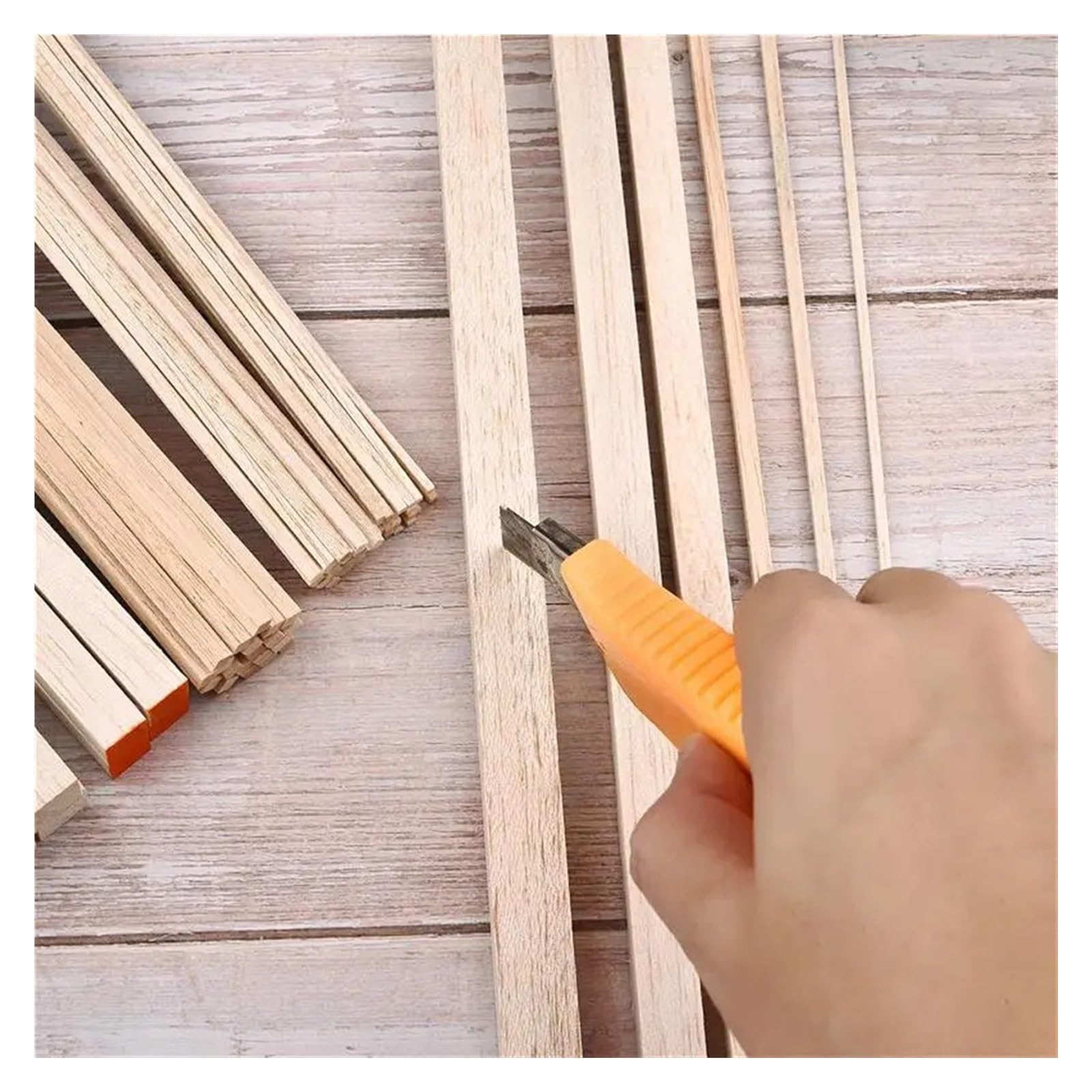 Bâtonnets en bois pour loisirs créatifs Chevilles carrées en bois 2-15 mm x 300-500, plusieurs tailles disponibles(500x15x15 2pcs)
