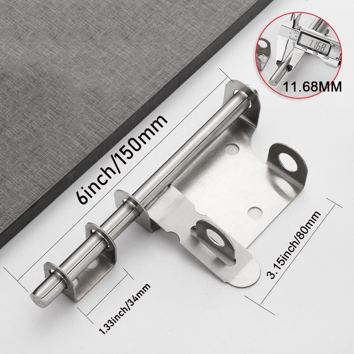 2 Inch Sliding Gate Latch Thickening Heavy Duty Barrel Bolts Safety Door Lock Padlock Hole Safety Interior Door Latches Lock (6 inch)