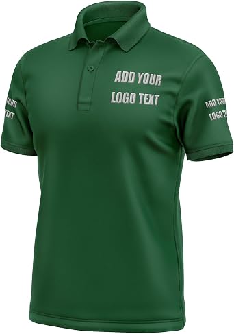 Custom Polo Shirts for Men Personalized Polo Shirt Print Design Your Own Text Logo Name T-Shirts