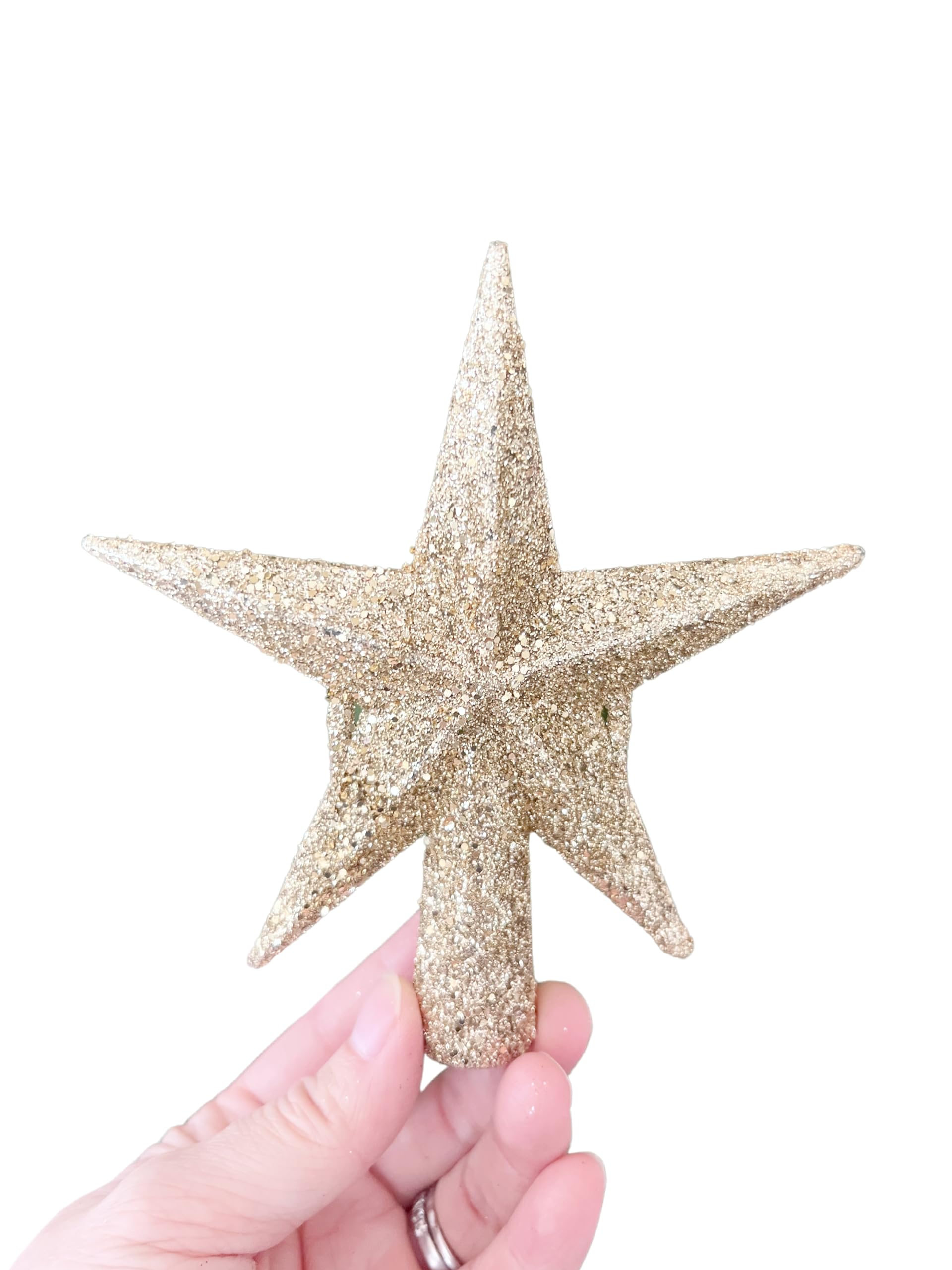 PEPPERLONELY Miniature Glitter Star Tree Topper Christmas Decorations 4.5
