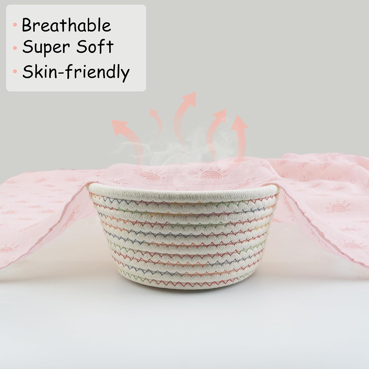  Muslin Swaddle Blankets, Breathable and Skin-Friendly Baby Receiving Blankets, 2-Pack Sun, 47 x 47 inches thumbnail