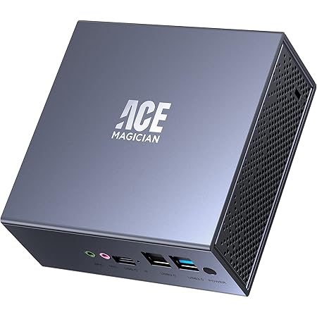 ACEMAGICIAN AD03 Mini PC,Intel Alder Lake-N95 (jusqu'à 3.4Ghz) 8Go DDR4 256Go M.2 SSD,Mini Ordinateur de Bureau, Mini Ordinateurs Dual RJ45 Gigabit Ethernet/4K Dual Display,Business PC