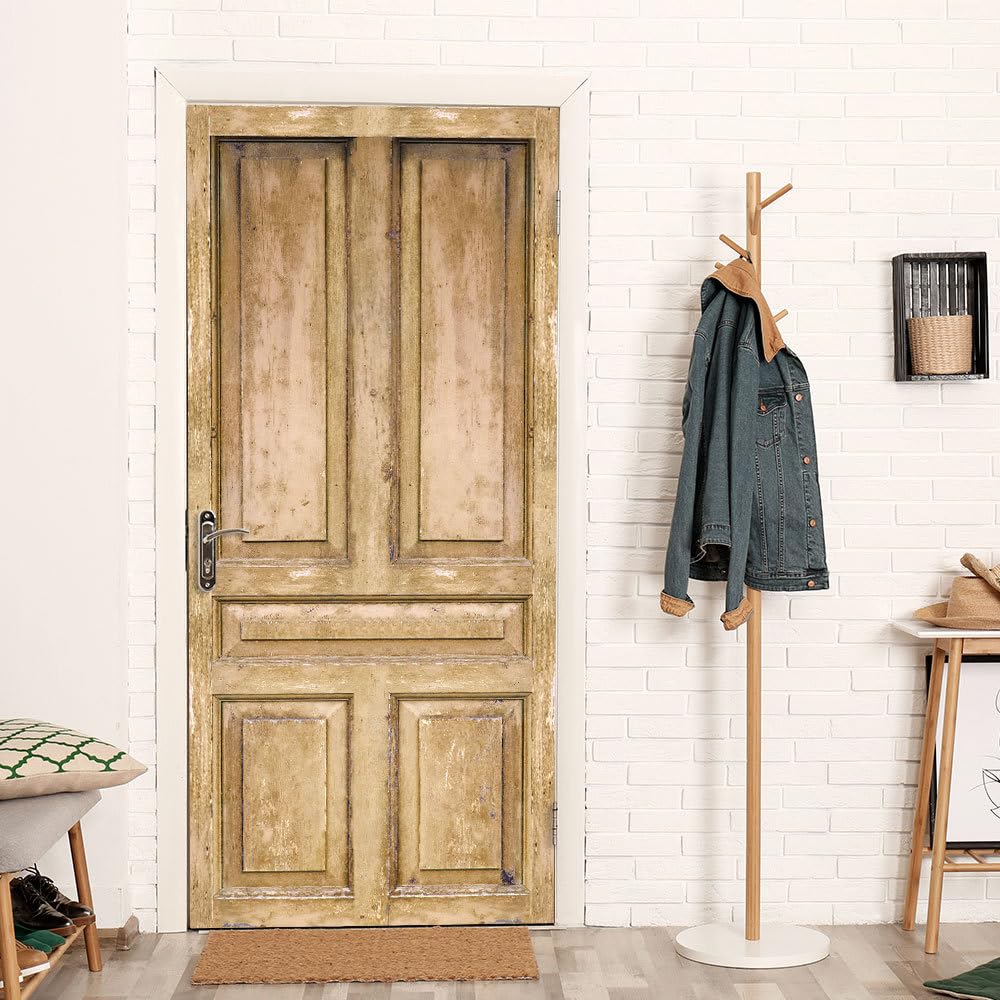 Waterproof Door Stickers Eco-Friendly Wooden Door Stickers Self-Adhesive Bedroom Wall Stickers Home Decor 30.3