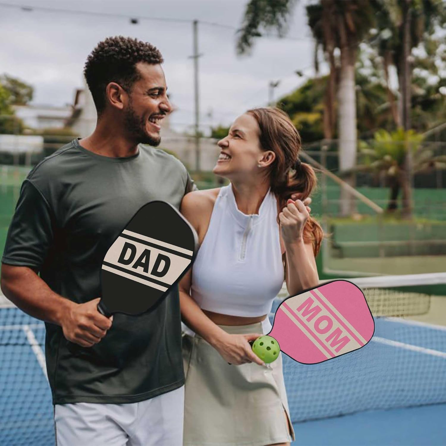 Custom Pickleball Paddle with Text/Logo/Photo, Customized Pickleball Racket Set Gifts for Beginner, Personalized Fiberglass Pickleball Rackets with Ergonomic Grip Gift for Women Men Youth