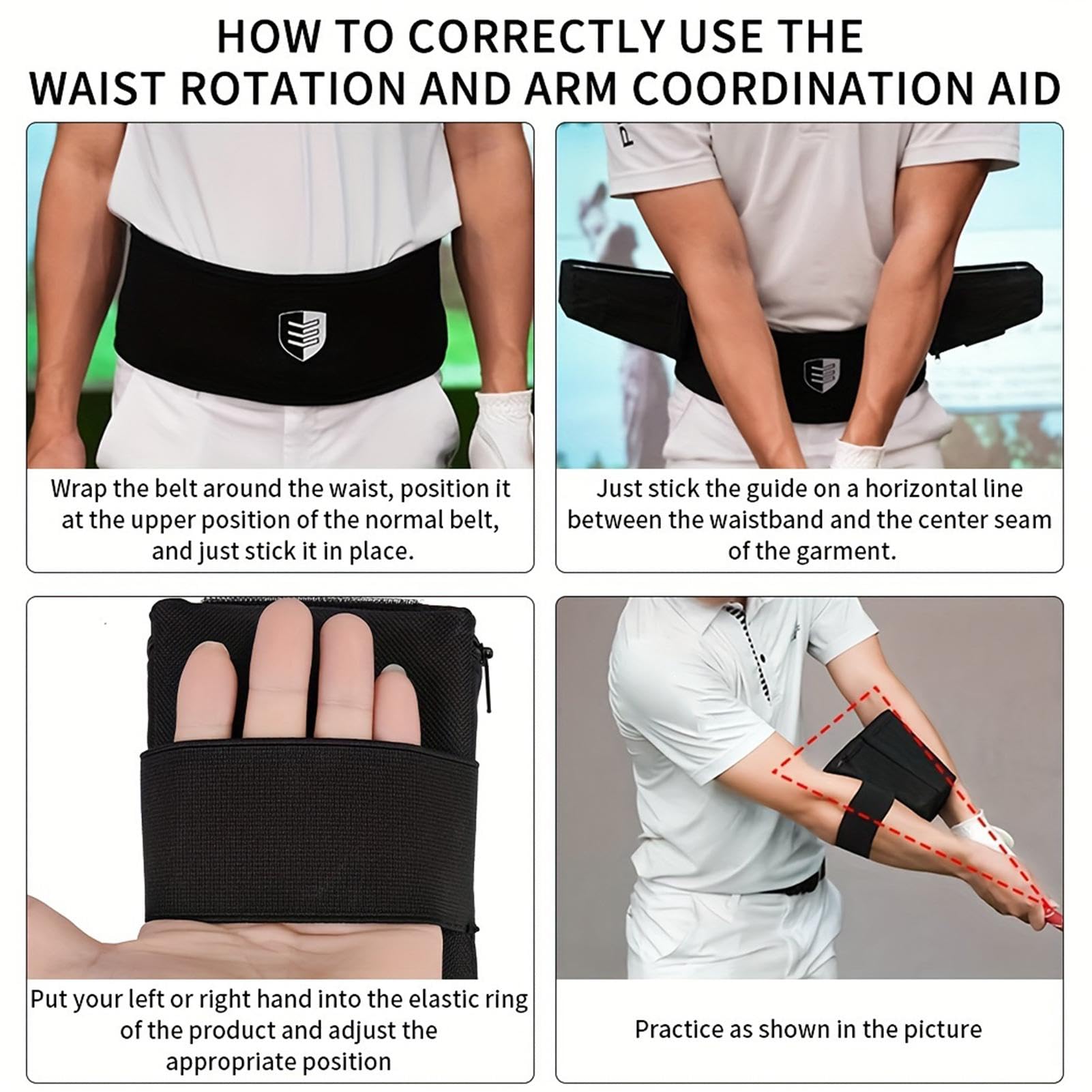 Golf Swing - Corrector de agarre de cadera y pulsera
