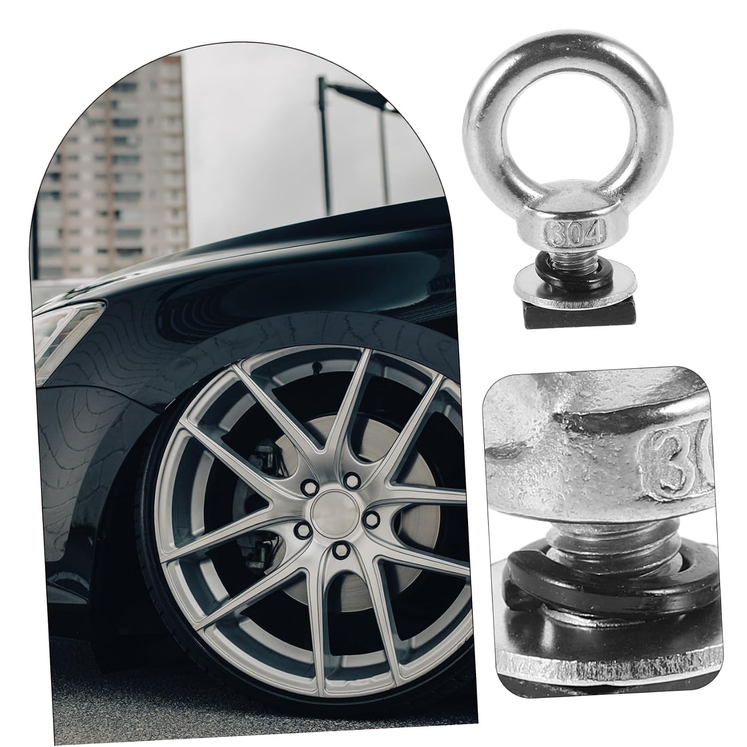 Alipis Type Hanging Ring Screw Roof Rack Accessories t Slot Rack Accessories Eye Bolts for Roof Kit for Tie Down Hooks