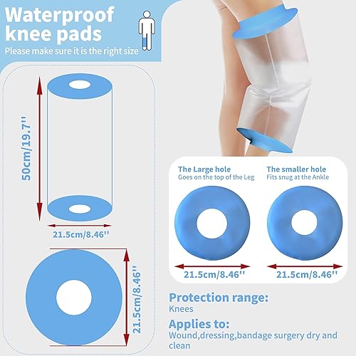 Miniatura 2 de Funda impermeable para la ducha, protector de ducha elástico de rodilla, manga de ducha de silicona impermeable para cirugía de rodilla para cirugía