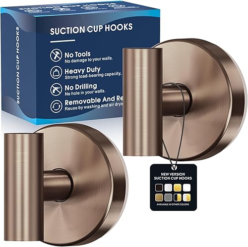 Ganchos de ventosa para ducha, ganchos de succión resistentes para toallas de ducha, ganchos de toalla montados en la pared sin taladro, para baño,