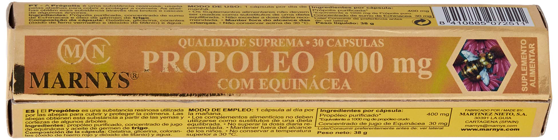 MARNYS Propóleo 1000 mg con Equinácea y Aceite de Germen de Trigo 30 Cápsulas