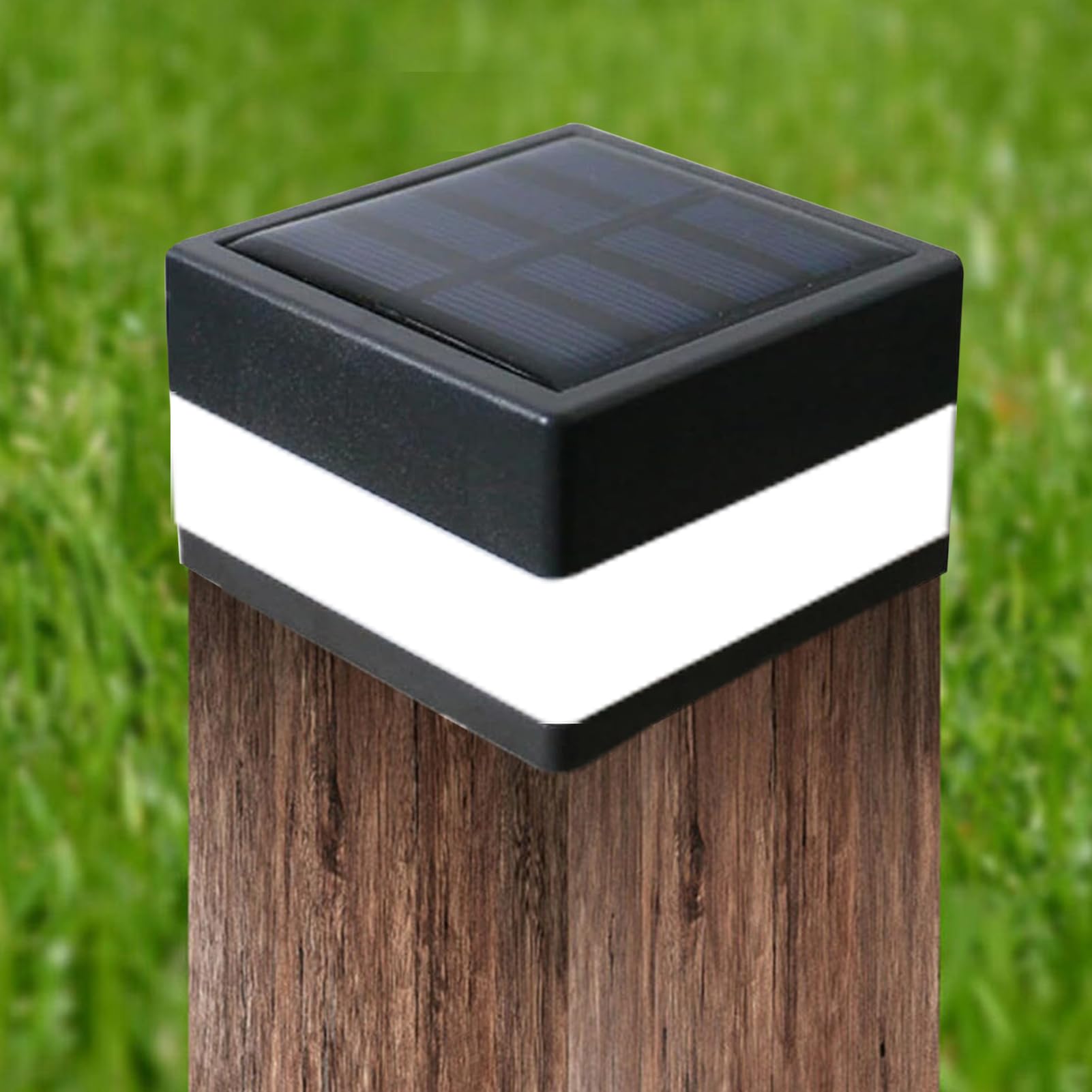 Generisch Wasserdichte Zweifarbige Outdoor Pfostenleuchten 7x7cm Solarleuchten Für Pfostenabdeckungen Pp Solar Pfostenkappen Für Camping Terrasse Weg Tor Garten Balkon Pool-Landschaft