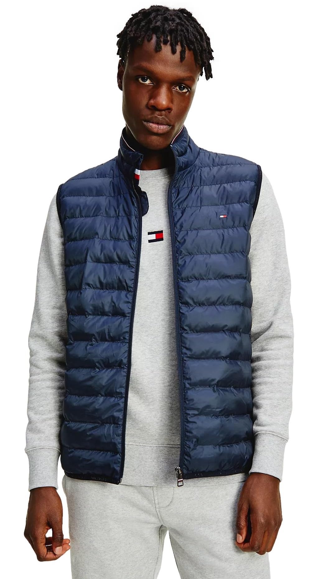 Tommy Hilfiger Men's Lightweight Packable Puffer Vest, Midnight, 2X