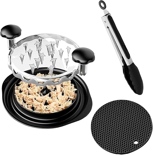 Trituradora de pollo, 11 pulgadas, perfecta para pechuga de pollo y cerdo desmenuzado, herramienta giratoria para trituradora de carne segura,