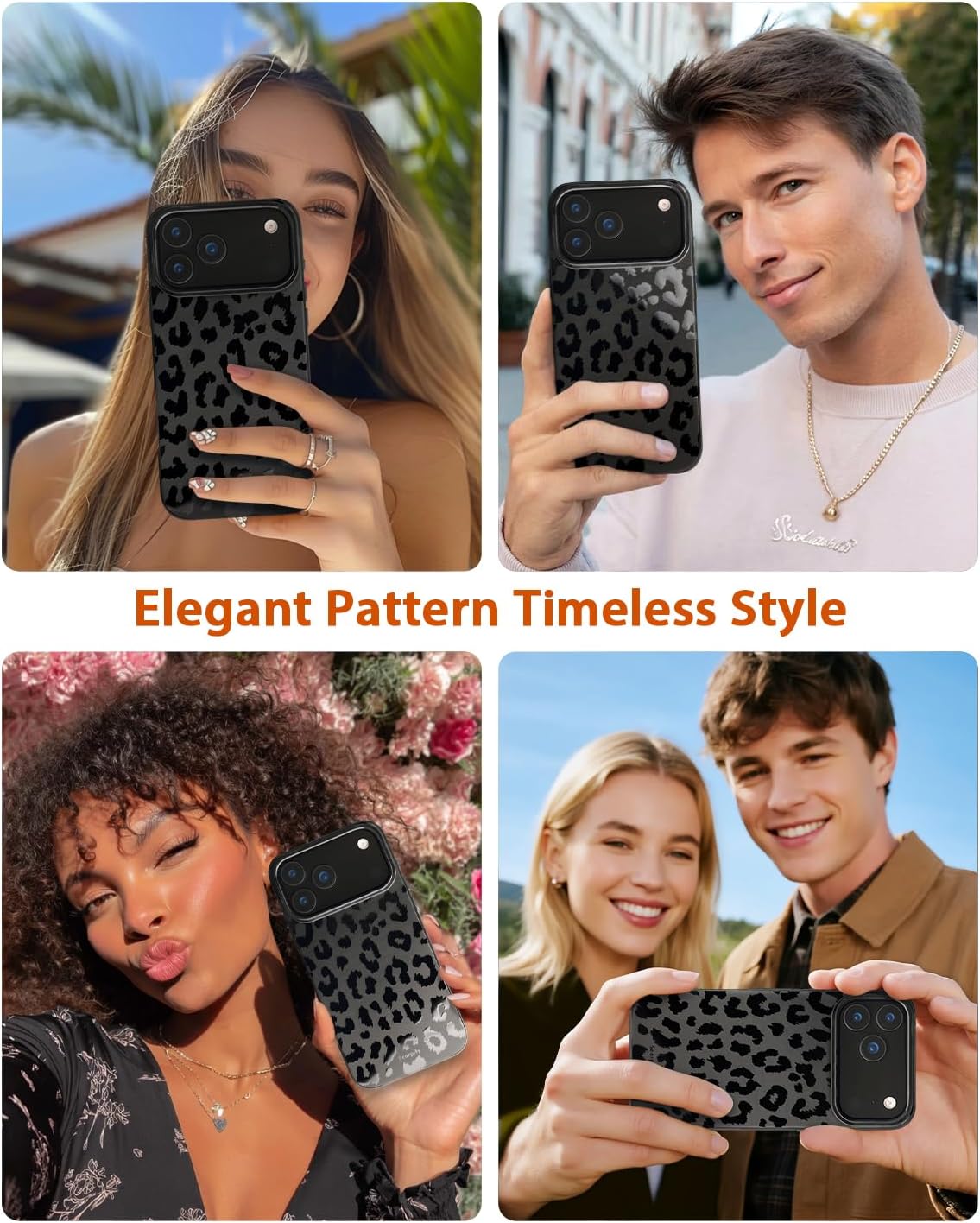 SCORPIFY for iPhone 17 Pro Case [Compatible with MagSafe] with Matte Black Leopard Cheetah Print Design, Cute Magnetic Phone Cover for Women Girls and Men, Slim Bumper with Stylish Pattern - Image 5