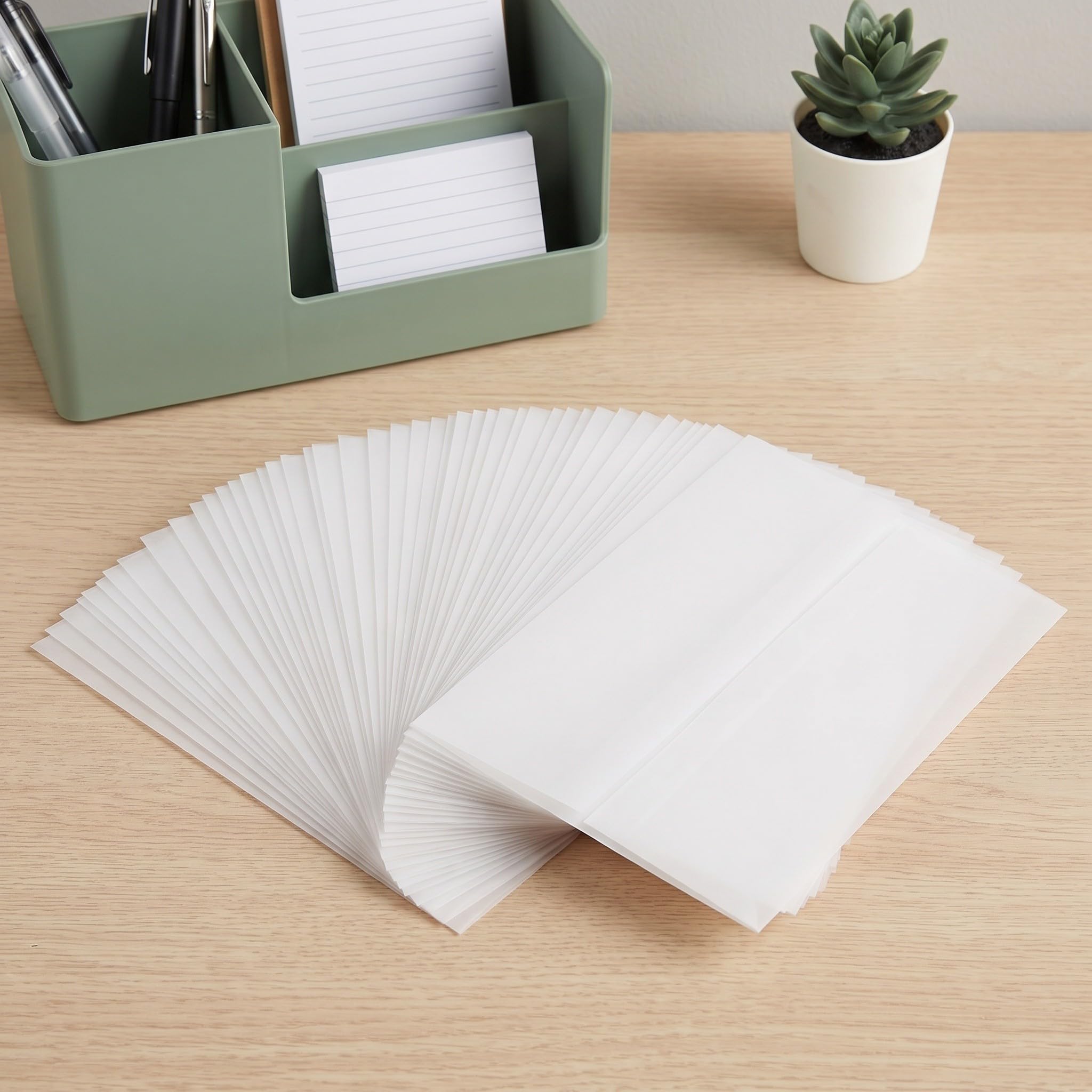 100 buste per inviti di matrimonio: involucri di carta pre-piegati - copertine eleganti per biglietti da 8,3x6" - porta lettere trasparenti per feste di compleanno e balli di fine anno.