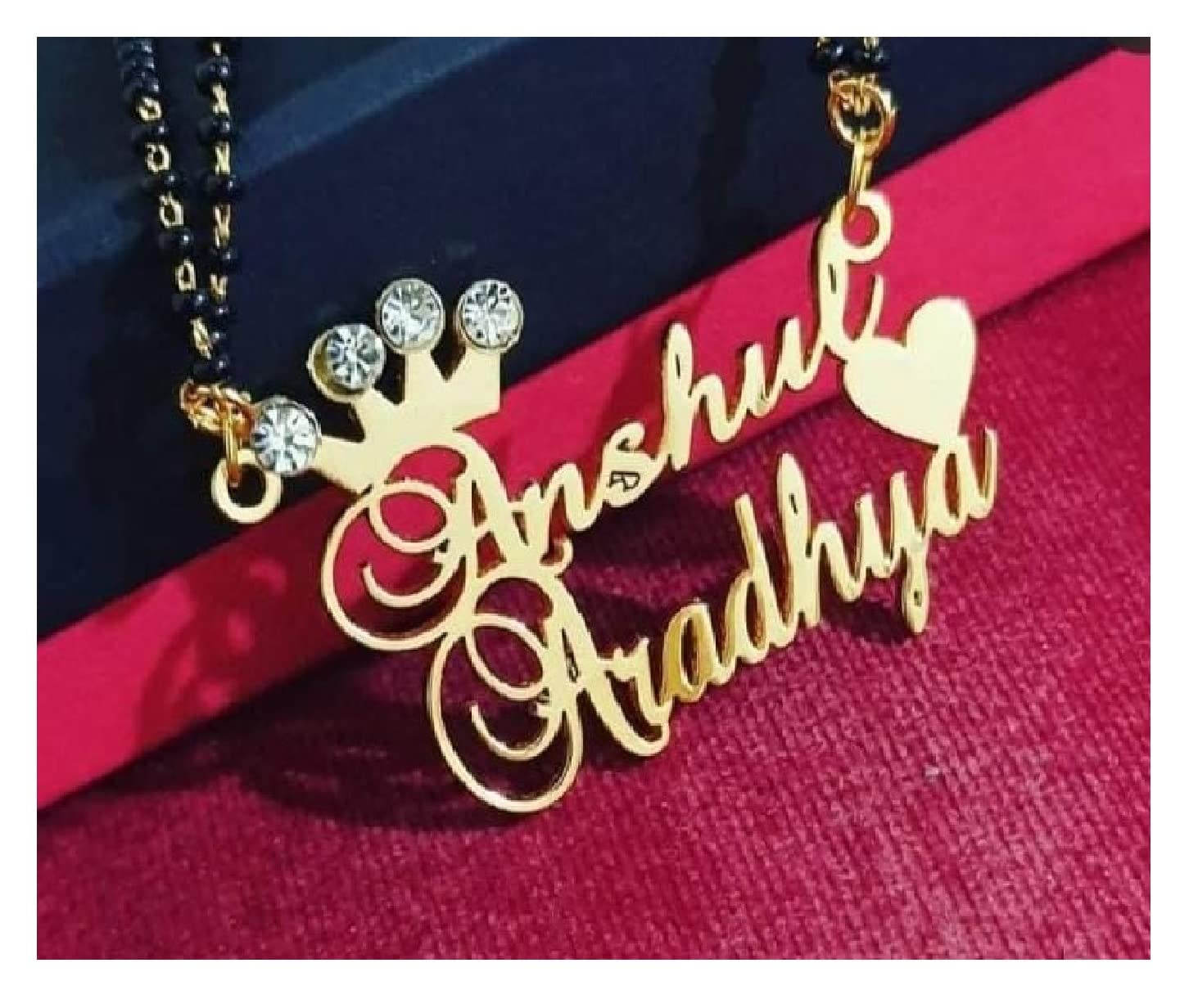 YAM ARTSUnisex-adult Personalized/Customized Crown Double Name Brass Keychain/Necklace With Ur Name Or Love One Name With 24K Gold Plating And Lazer Engraved Finish-image-49
